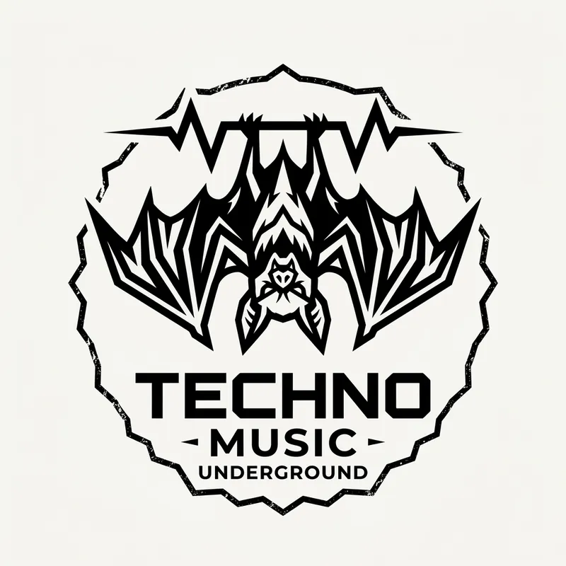 Upside-Down Bat Logo for Techno in 2D