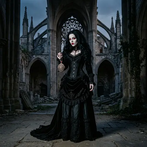 Ethereal Female Vampire in Gothic Style | Immortal Beauty