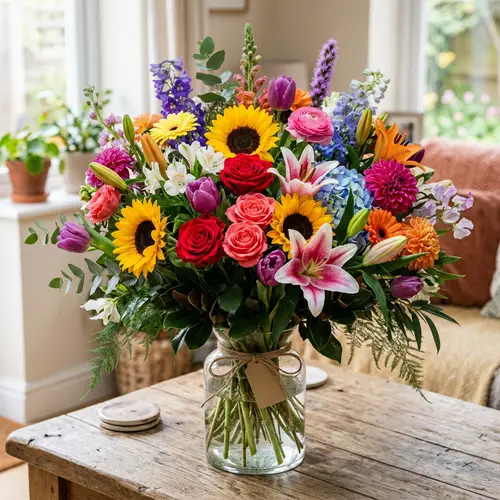 Exquisite Flower Bouquet in Vibrant Colors | Beautiful Floral Mix