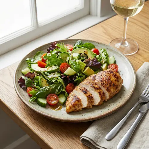 Delicious Chicken Filet with Fresh Salad