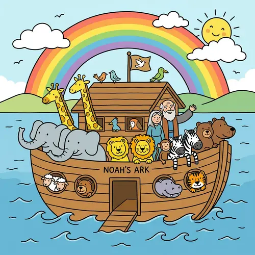 Noah's Arc for Kids - Fun Animal Illustrations