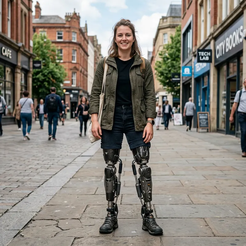 Cyborg Woman with Advanced Prosthetic Legs Cyborg Woman with Advanced Prosthetic Legs
