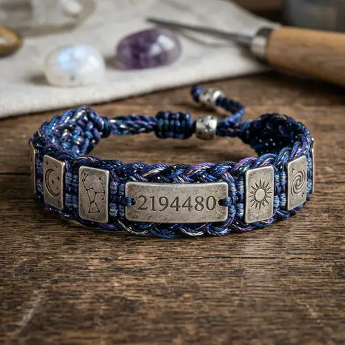 Celestial Thread Bracelet with Metal Rectangles