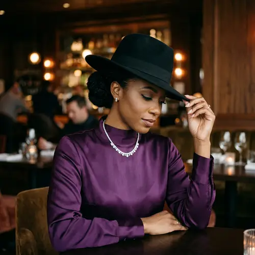 Sophisticated Melanated Woman in Elegant Fashion