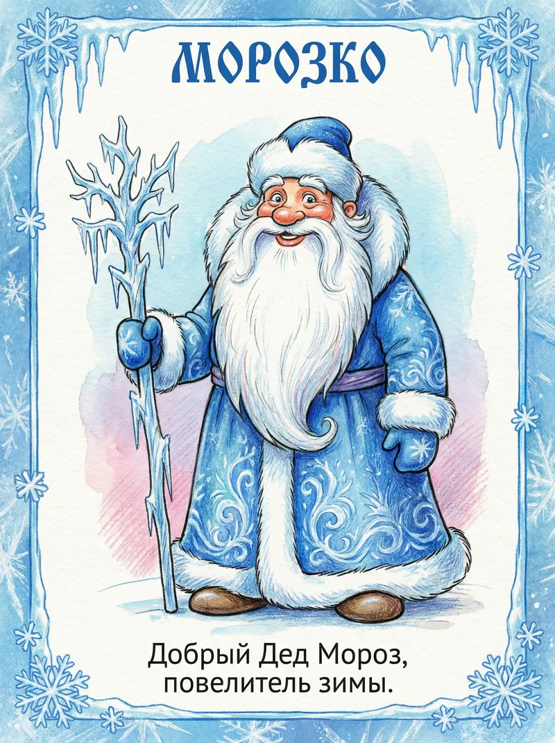 Whimsical Santa Card Design for Kids