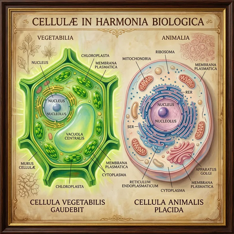 Happy Plant Cell vs Chill Animal Cell - Biological Illustration