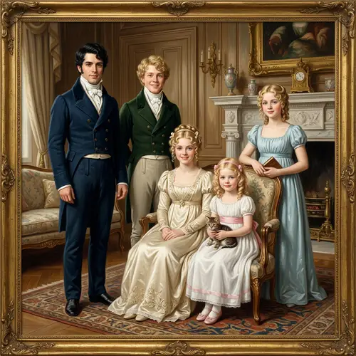 Regency Family Portrait of Five Brothers