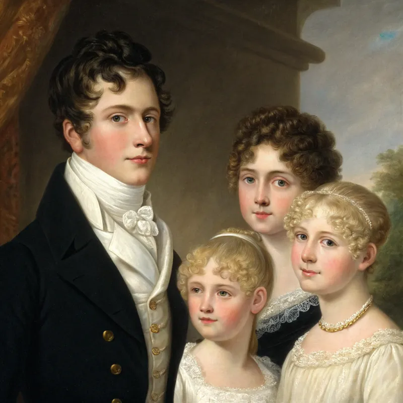 Regency Family Portrait of Five Brothers