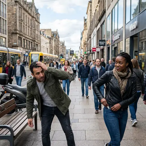 Lost Data Storage USB Drama in a City Center