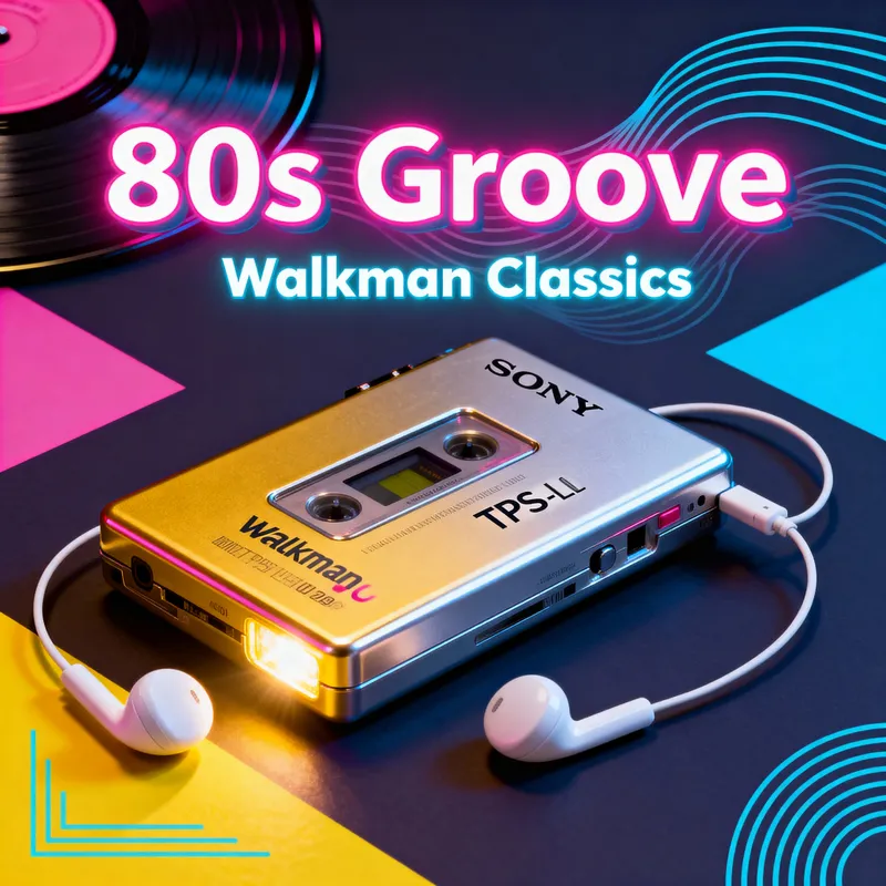 80s Playlist Cover Featuring Sony TPS-L2 Walkman