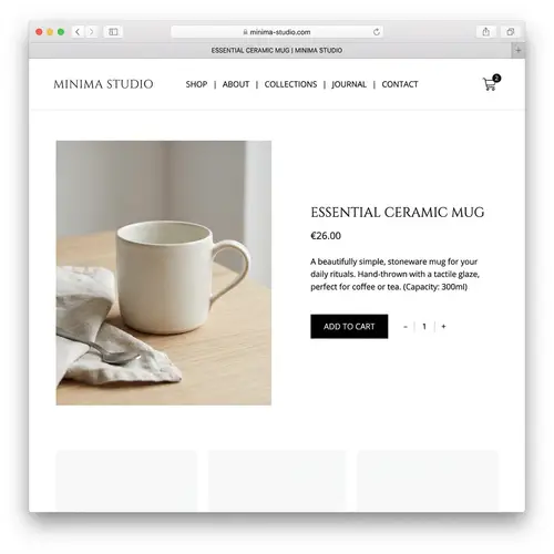 Minimalist Online Store | Clean Design, Easy Navigation