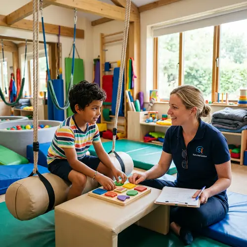 Autistic Hispanic Boy Evaluation by Expert Therapist | Sensory Integration Room