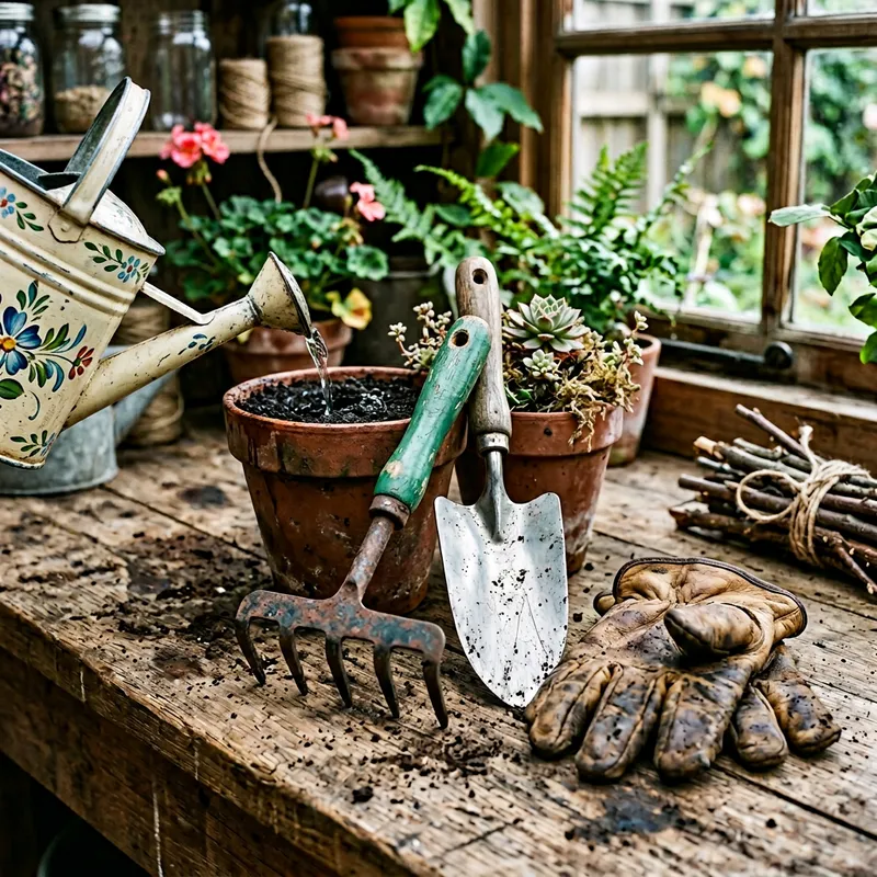 Rustic Garden Tools Still Life | Gardening Equipment Display