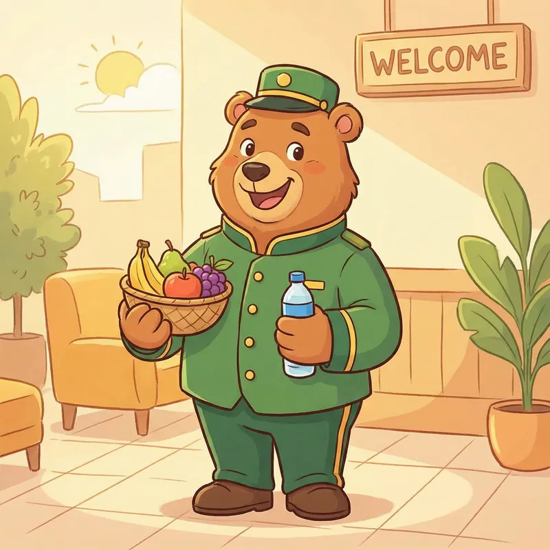 Charming Hotel Mascot with a Healthy Twist
