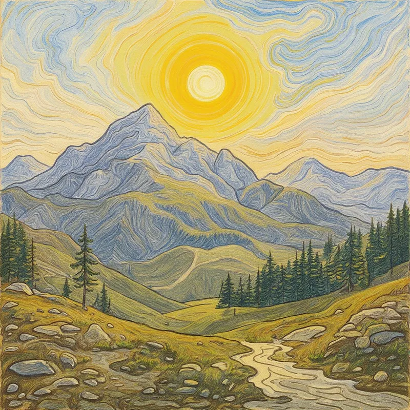 Abstract Impressionist Landscape in Monet's Style