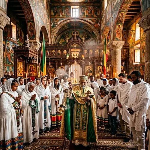 Ethiopian Orthodox Culture Blessing Ceremony | Church Interior