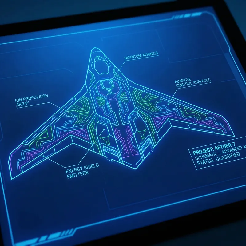 Futuristic Aircraft Blueprint Design