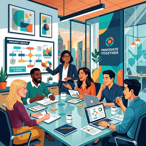 Diverse Team Collaboration in Modern Office