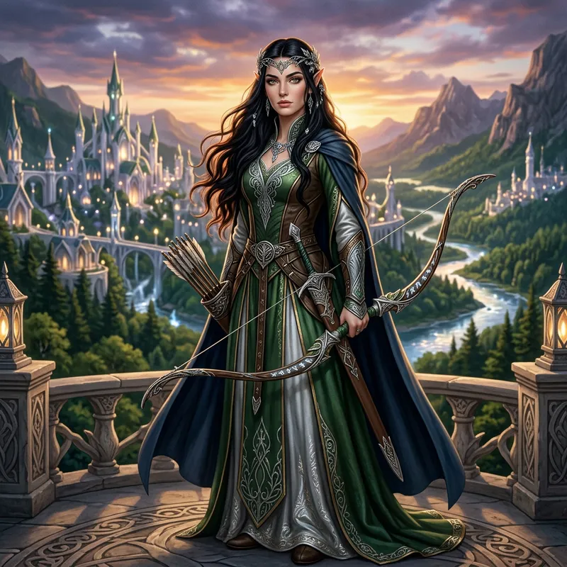 Noble Elf in Expansive Fantasy World