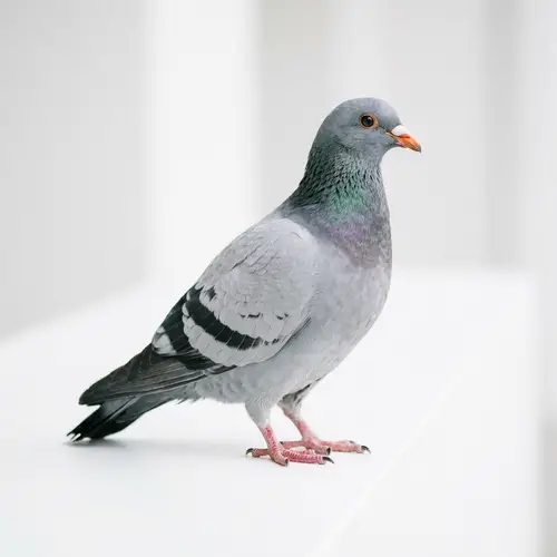 Beautiful Grey Pigeon with Orange Beak and Pinkish Feet