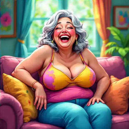 Playful Sister in Colorful Cartoon Art