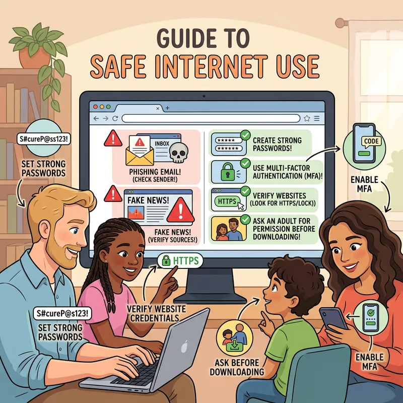 Key Tips for Safe Internet Use | Recommendations with Illustrations Key Tips for Safe Internet Use | Recommendations with Illustrations