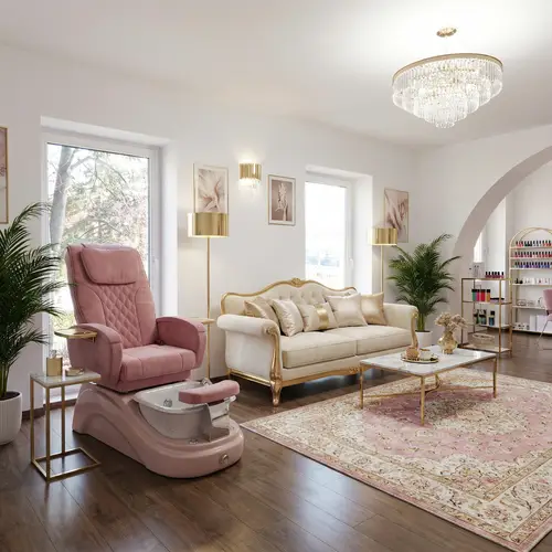 Modern Pink Pedicure Salon Design