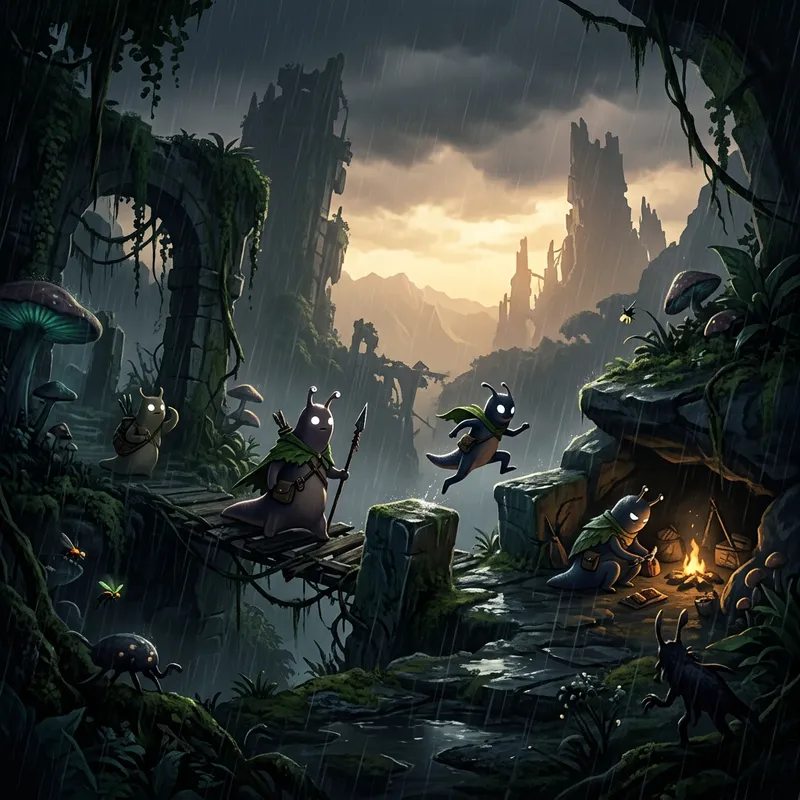 Explore the Rain World: A Stunning Landscape Scene Explore the Rain World: A Stunning Landscape Scene