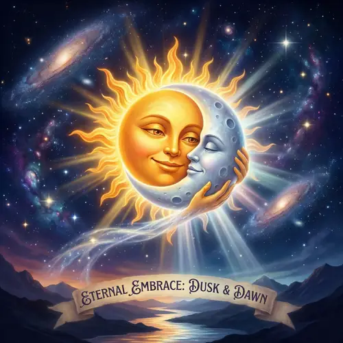 Sun and Moon Love Story: Cosmic Romance in Starry Skies