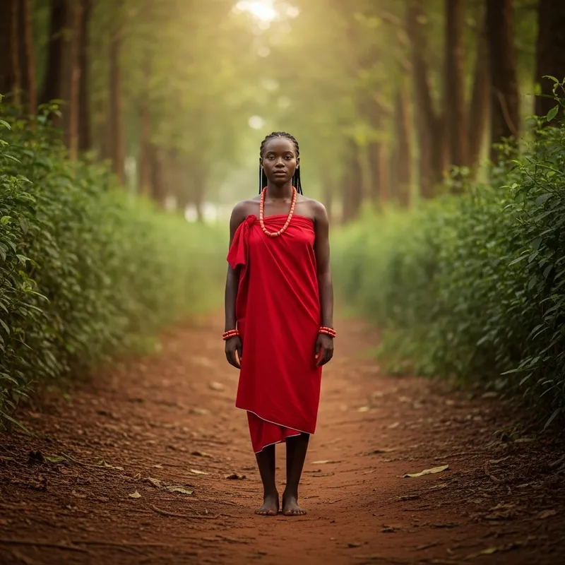 Igbo Model in Serene Forest: Cultural Beauty Unveiled