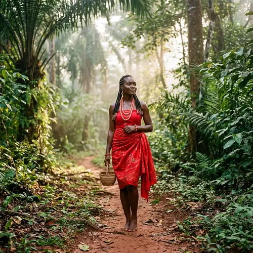 Igbo Model in Serene Forest: Cultural Beauty Unveiled