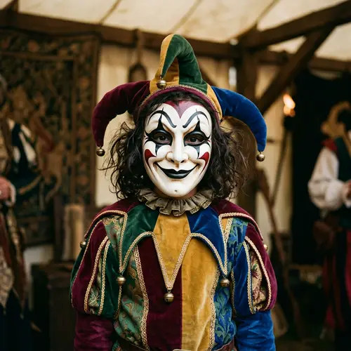 Medieval Jester - Intriguing Portrait of a Young Middle-Eastern Girl