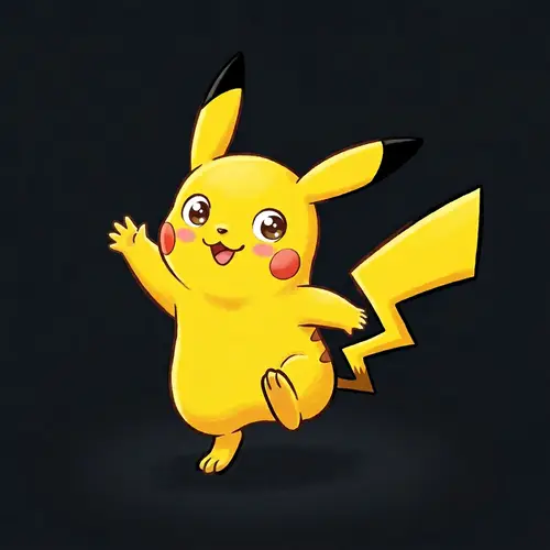 Yellow Illustrated Creature with Black-Tipped Ears