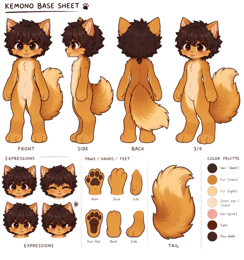 Kemono Base Sheet Drawing for Artists