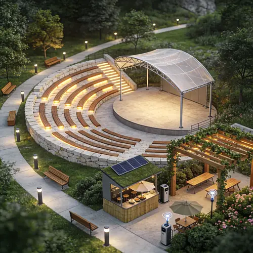 Modern Outdoor Amphitheater Design Integrated with Nature