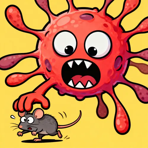 Funny Macrophage Cartoon Eating a Mic