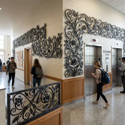 Floral Decorative Borders Crafted from Square Pipes