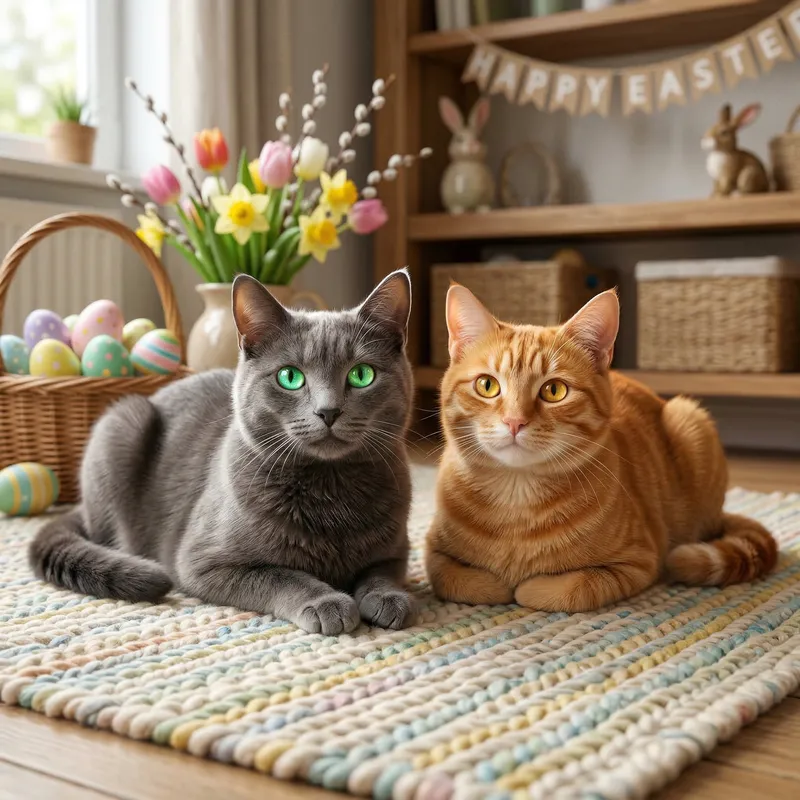 Easter Cats: 3D Photorealistic Cat Art