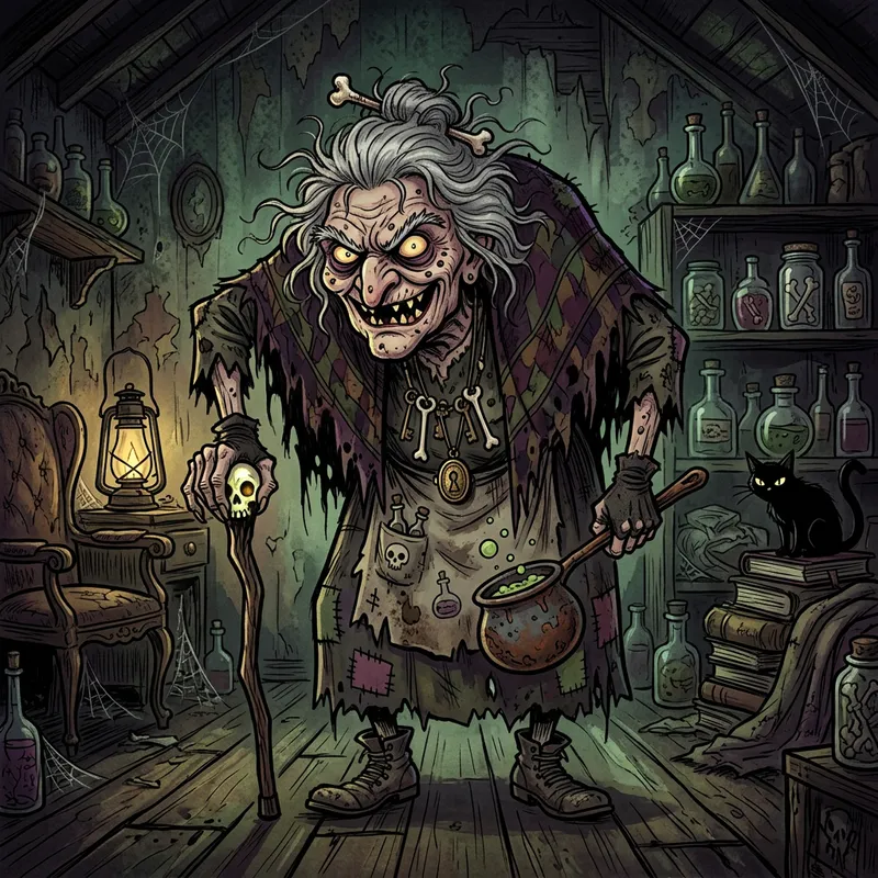 Scary Cartoon Granny: Creepy Character Design