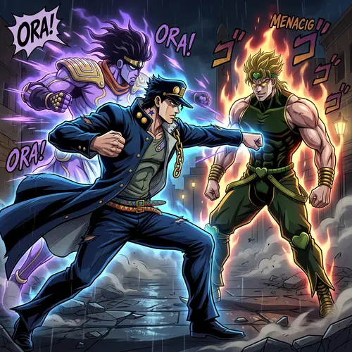 Jotaro vs Dio: Epic Battle of Wills and Power