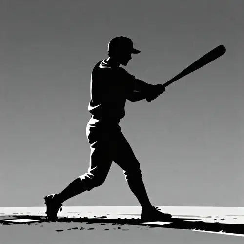 Silhouette of a Baseball Player in Action
