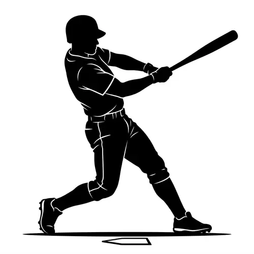 Silhouette of a Baseball Player in Action