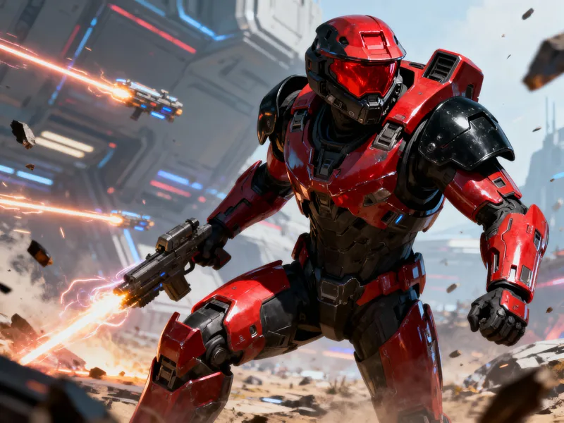 Red & Black Halo Spartan Armor Design