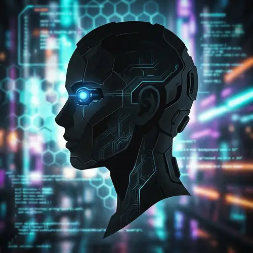 Futuristic Tech Head Silhouette