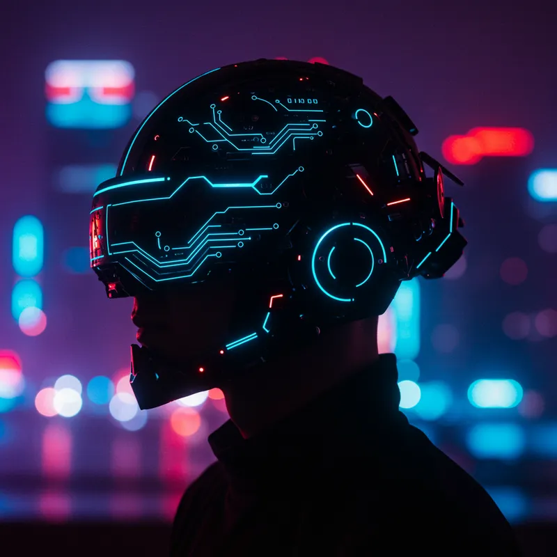 Futuristic Tech Head Silhouette