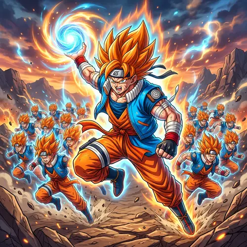 Naruto and Goku Fusion Image | Powerful Animated Characters