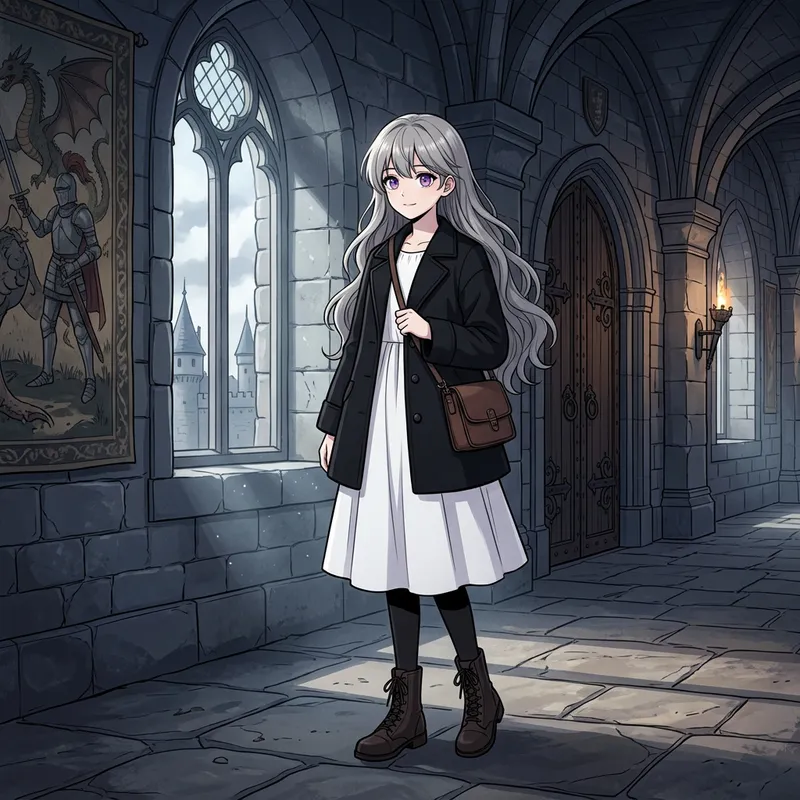 Young Girl in Castle - Manhwa Style Art