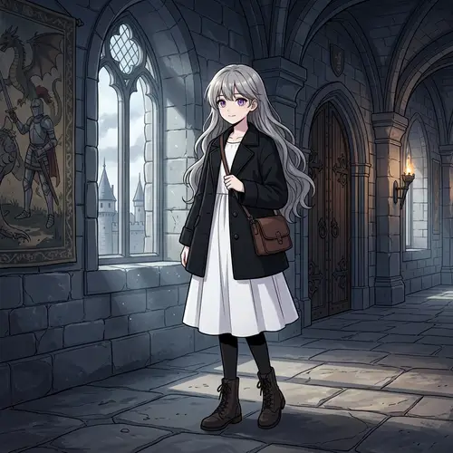 Young Girl in Castle - Manhwa Style Art