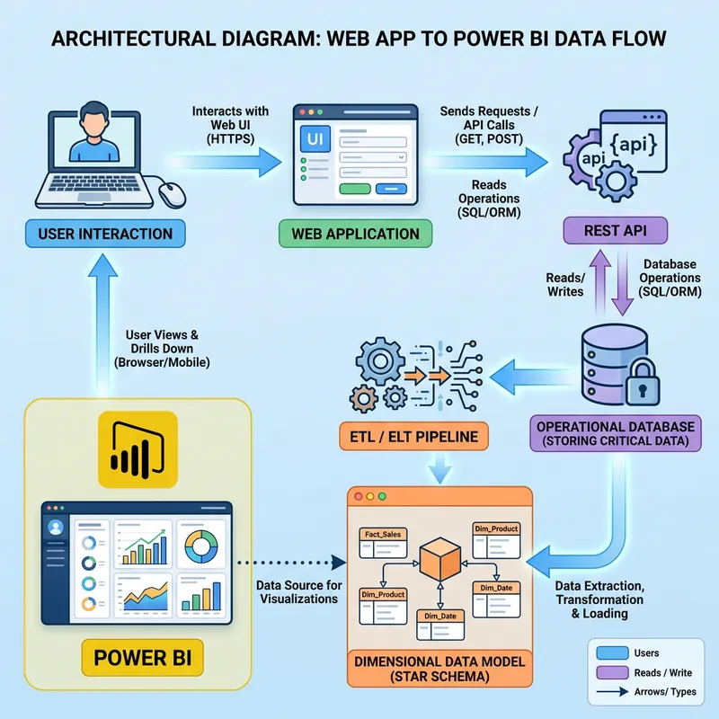 User Interaction with Web App & REST API Diagram