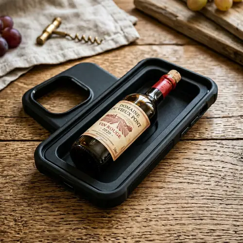 Mini Wine Bottle in iPhone 15 Pro Max Case